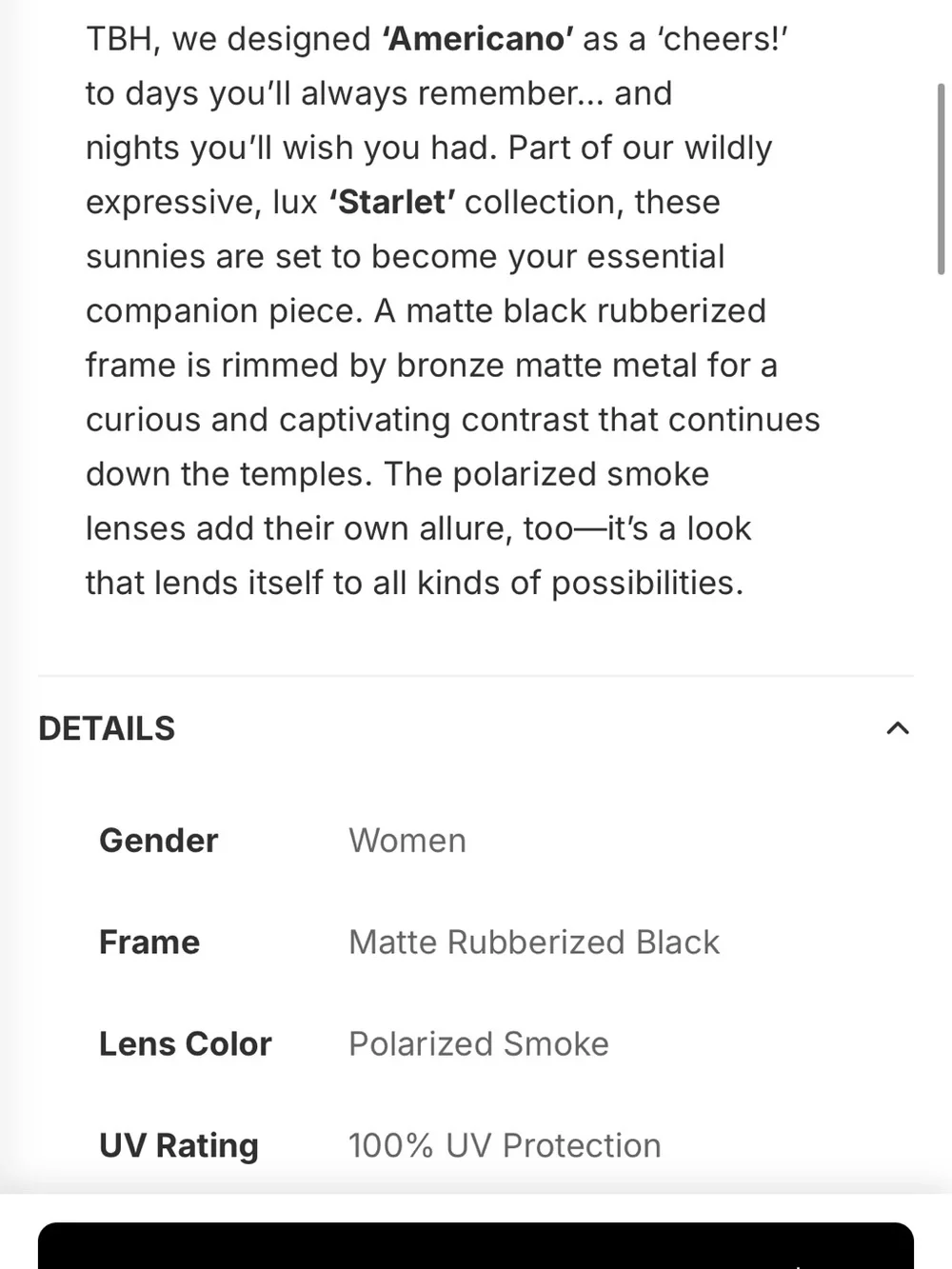 Blenders Starlet Americano Polarized Sunglasses